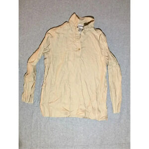 Womens Chadwick Long Sleeve Linen Button up Size 10 Brown V Neck Casual